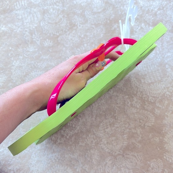 Brand New Disney Park Colorful Fruit Thong Flip Flops Sandals Green Mickey Mouse - Picture 10 of 15